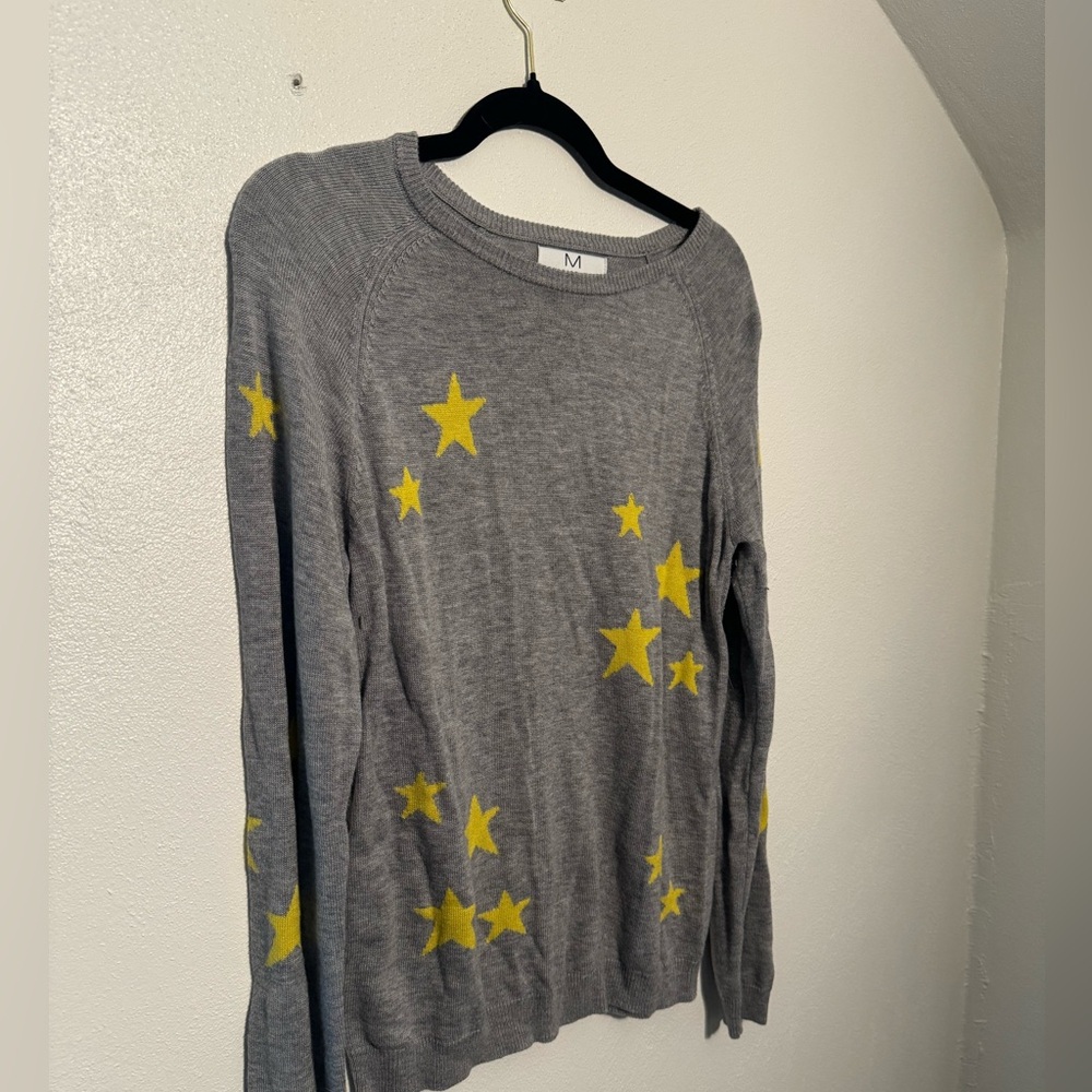 Gray and yellow Stars Sweater